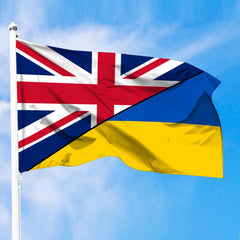 Ukraine Flag With United Kingdom Flag