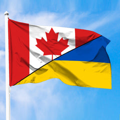 Ukraine Flag With Canada Flag