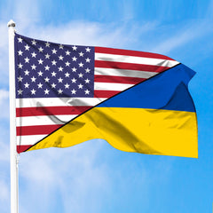 Ukraine Flag With American Flag