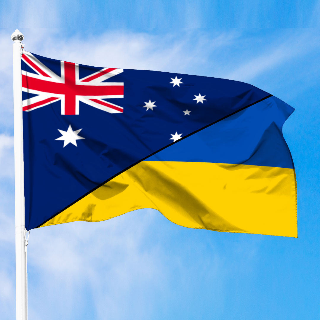 Ukraine Flag With Australia Flag