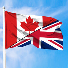 United Kingdom Union Jack Flag With Canada Flag