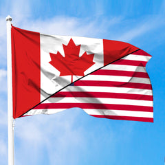 United States Of America Flag With Canada Flag