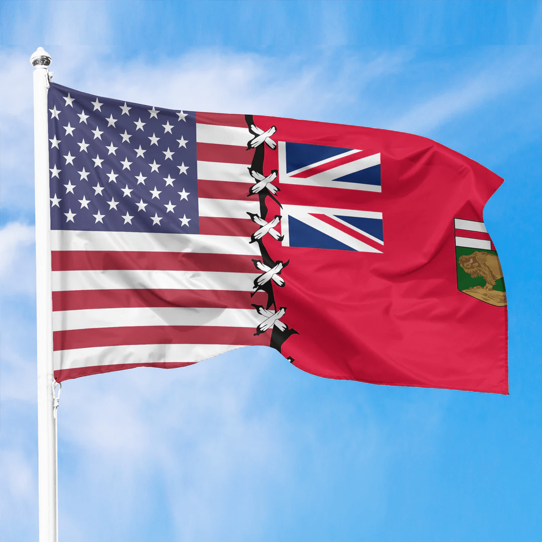 United States Sew Up With Canada Flag Of Manitoba