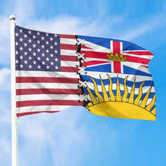 United States Sew Up With Canada Flag Of British Columbia