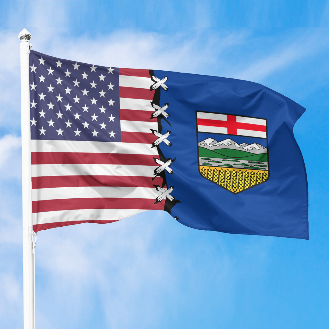 United States Sew Up With Canada Flag Of Alberta