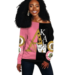 Alpha Phi Alpha AKA Couple Off Shoulder Sweatshirt