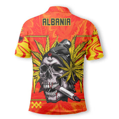 Albania Polo Shirt Flag & Coat Of Arms Marijuanas Style