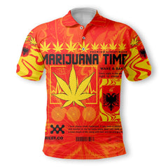 Albania Polo Shirt Flag & Coat Of Arms Marijuanas Style