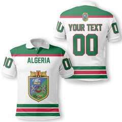 Algeria Polo Shirt Flag & Coat Of Arms Hockey Style