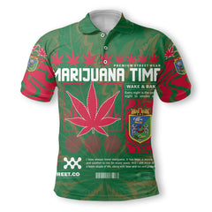 Algeria Polo Shirt Flag & Coat Of Arms Marijuanas Style