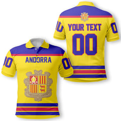 Andorra Polo Shirt Flag & Coat Of Arms Hockey Style