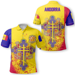 Andorra Polo Shirt Flag & Coat Of Arms Orthodox Style