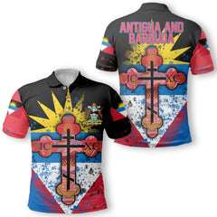 Antigua and Barbuda Polo Shirt Flag & Coat Of Arms Orthodox Style