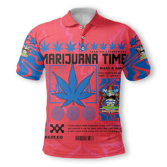 Antigua and Barbuda Polo Shirt Flag & Coat Of Arms Marijuanas Style