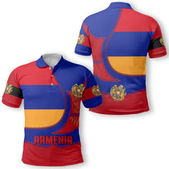 Armenia Polo Shirt Flag & Coat Of Arms Leather Style