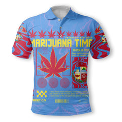 Aruba Polo Shirt Flag & Coat Of Arms Marijuanas Style