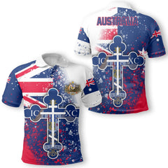 Australia Polo Shirt Flag & Coat Of Arms Orthodox Style