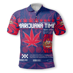 Australia Polo Shirt Flag & Coat Of Arms Marijuanas Style