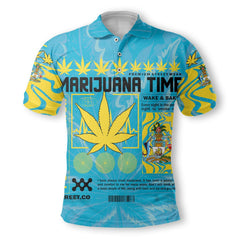 Bahamas Polo Shirt Flag & Coat Of Arms Marijuanas Style