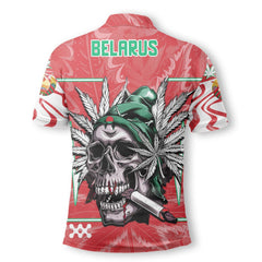 Belarus Polo Shirt Flag & Coat Of Arms Marijuanas Style