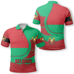 Belarus Polo Shirt Flag & Coat Of Arms Leather Style