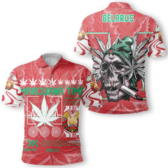 Belarus Polo Shirt Flag & Coat Of Arms Marijuanas Style