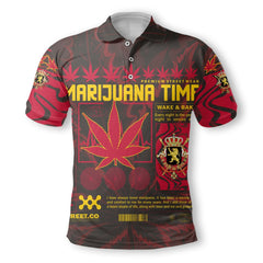 Belgium Polo Shirt Flag & Coat Of Arms Marijuanas Style