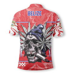 Belize Polo Shirt Flag & Coat Of Arms Marijuanas Style