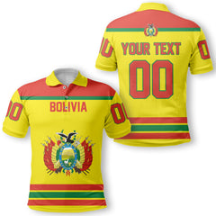 Bolivia Polo Shirt Flag & Coat Of Arms Hockey Style