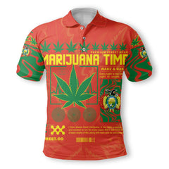 Bolivia Polo Shirt Flag & Coat Of Arms Marijuanas Style