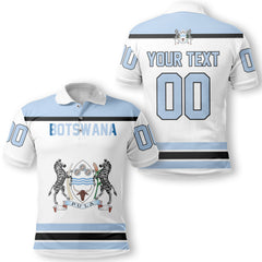 Botswana Polo Shirt Flag & Coat Of Arms Hockey Style