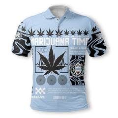 Botswana Polo Shirt Flag & Coat Of Arms Marijuanas Style