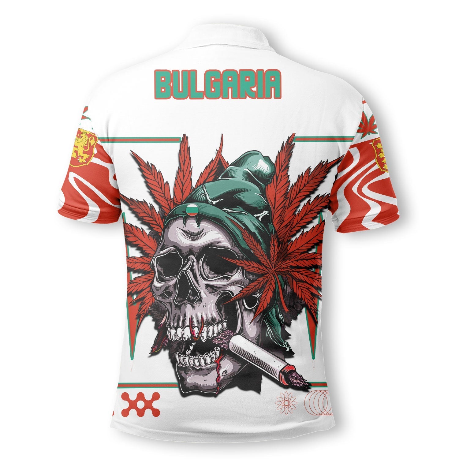 Bulgaria Polo Shirt Flag & Coat Of Arms Marijuanas Style