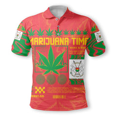 Burkina Faso Polo Shirt Flag & Coat Of Arms Marijuanas Style