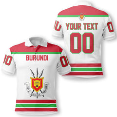 Burundi Polo Shirt Flag & Coat Of Arms Hockey Style