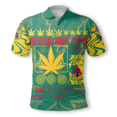 Cameroon Polo Shirt Flag & Coat Of Arms Marijuanas Style