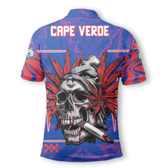 Cape Verde Polo Shirt Flag & Coat Of Arms Marijuanas Style