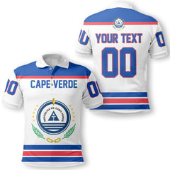 Cape Verde Polo Shirt Flag & Coat Of Arms Hockey Style