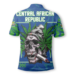 Central African Republic Polo Shirt Flag & Coat Of Arms Marijuanas Style