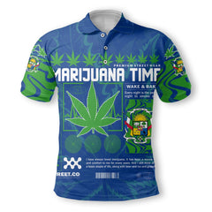 Central African Republic Polo Shirt Flag & Coat Of Arms Marijuanas Style