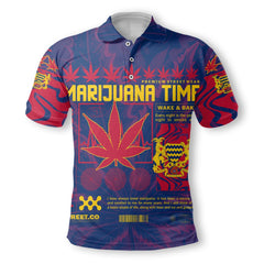 Chad Polo Shirt Flag & Coat Of Arms Marijuanas Style