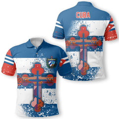 Cuba Polo Shirt Flag & Coat Of Arms Orthodox Style