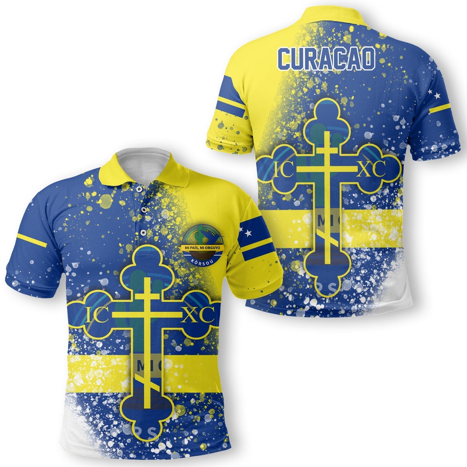 Curacao Polo Shirt Flag & Coat Of Arms Orthodox Style