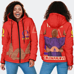 Custom DST & OPP Women Hooded Padded Jacket Coleman Love Style