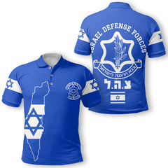 Israel Polo Shirt Flag & Freedom Hand Style