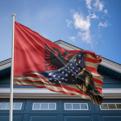 American Albanian Flag, US And Albania Polyester The Original Style 2