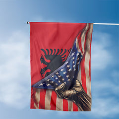 American Albanian Flag, US And Albania Polyester The Original Style 3