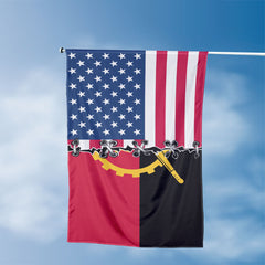 American Angolan Flag, US And Angola Polyester Sew Together Style 3