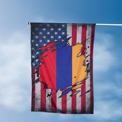 American Armenian Flag, US And Armenia Polyester The Scratch Style 3