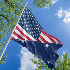 American Australian Flag, US And Australia Polyester Friendship Blend Together Style 1